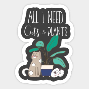 Cats and Plants Sticker